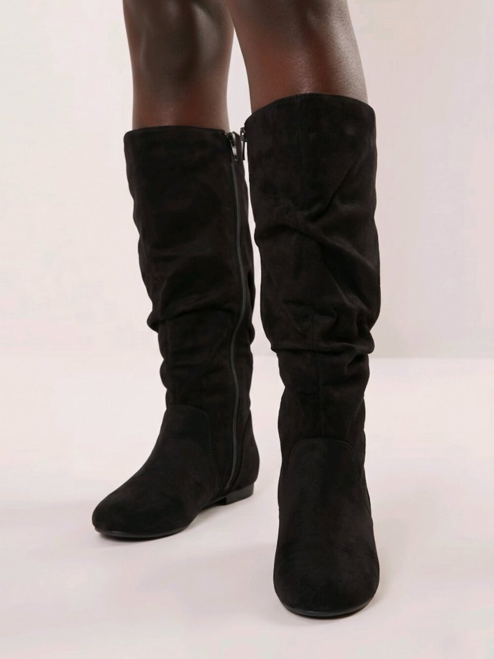 NWT York Black Noir Suede Zippered Below-the-Knee Boots – Women's Size 9.5 - Picture 5 of 5